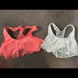 Two ruffled bra tops were 30 each